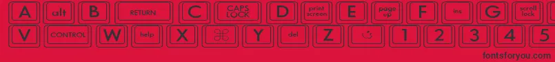 fuente KeyboardKeyswdWide – Fuentes Negras Sobre Fondo Rojo