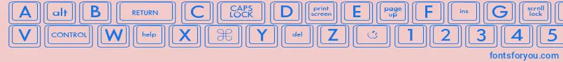 Police KeyboardKeyswdWide – polices bleues sur fond rose