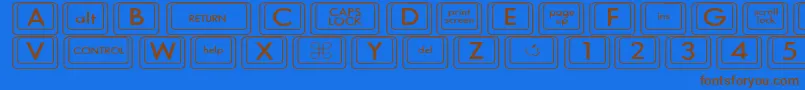 fuente KeyboardKeyswdWide – Fuentes Marrones Sobre Fondo Azul