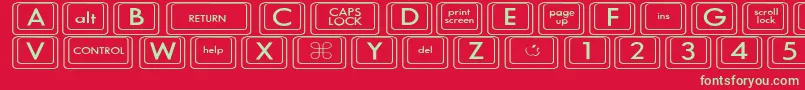 fuente KeyboardKeyswdWide – Fuentes Verdes Sobre Fondo Rojo