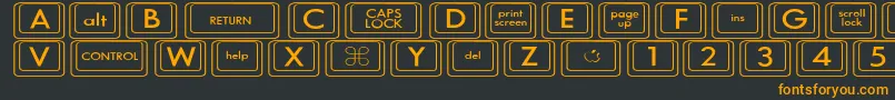 KeyboardKeyswdWide Font – Orange Fonts on Black Background