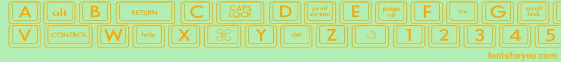 fuente KeyboardKeyswdWide – Fuentes Naranjas Sobre Fondo Verde