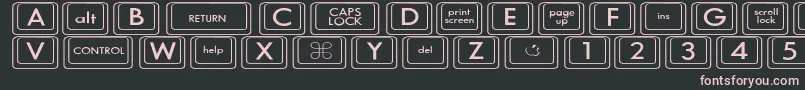 KeyboardKeyswdWide Font – Pink Fonts on Black Background