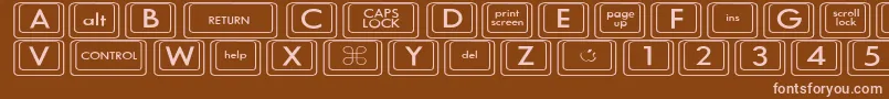 フォントKeyboardKeyswdWide – 茶色の背景にピンクのフォント