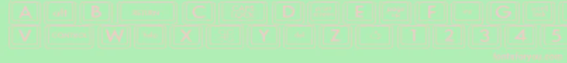 Fonte KeyboardKeyswdWide – fontes rosa em um fundo verde