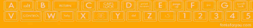 KeyboardKeyswdWide Font – Pink Fonts on Orange Background