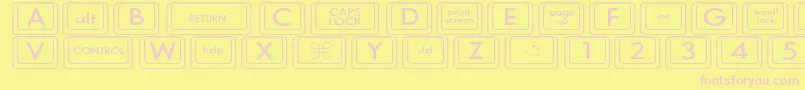 KeyboardKeyswdWide-Schriftart – Rosa Schriften auf gelbem Hintergrund