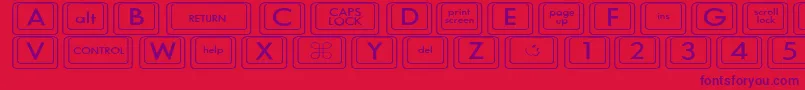 Шрифт KeyboardKeyswdWide – фиолетовые шрифты на красном фоне