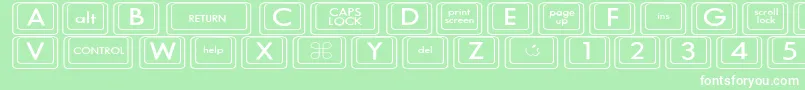 Шрифт KeyboardKeyswdWide – белые шрифты на зелёном фоне