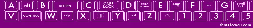 フォントKeyboardKeyswdWide – 紫の背景に白い文字