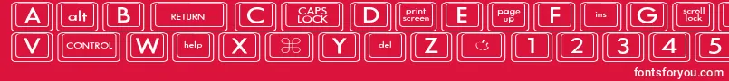 fuente KeyboardKeyswdWide – Fuentes Blancas Sobre Fondo Rojo