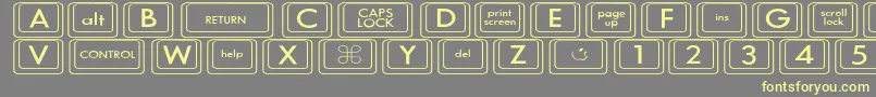 Czcionka KeyboardKeyswdWide – żółte czcionki na szarym tle