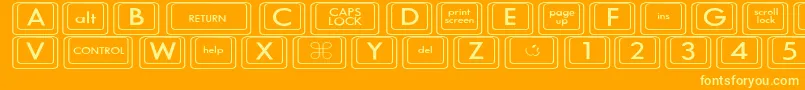 KeyboardKeyswdWide Font – Yellow Fonts on Orange Background