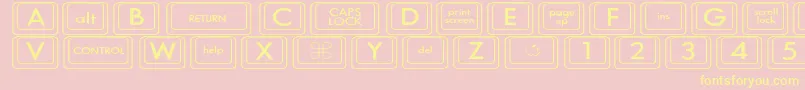 Police KeyboardKeyswdWide – polices jaunes sur fond rose