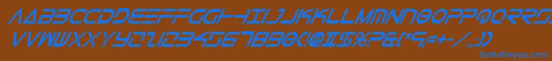 TeleMarinesCondBoldItalic Font – Blue Fonts on Brown Background