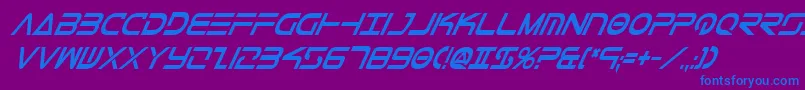TeleMarinesCondBoldItalic Font – Blue Fonts on Purple Background