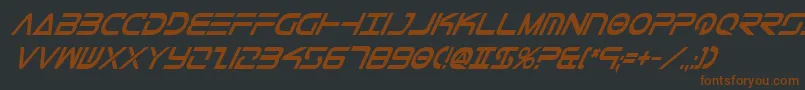TeleMarinesCondBoldItalic Font – Brown Fonts on Black Background