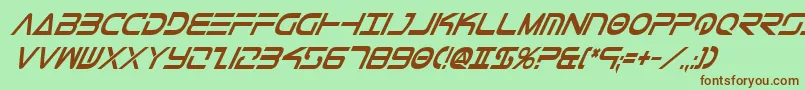 TeleMarinesCondBoldItalic Font – Brown Fonts on Green Background