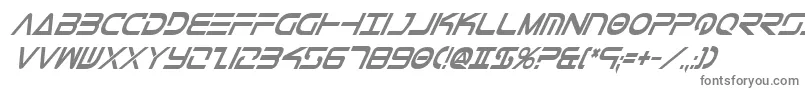 フォントTeleMarinesCondBoldItalic – 白い背景に灰色の文字