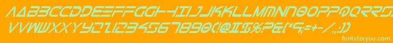 TeleMarinesCondBoldItalic Font – Green Fonts on Orange Background