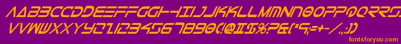 TeleMarinesCondBoldItalic Font – Orange Fonts on Purple Background