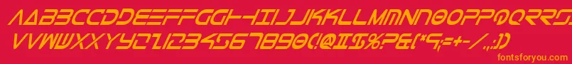 TeleMarinesCondBoldItalic Font – Orange Fonts on Red Background