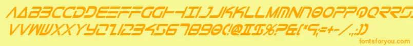 TeleMarinesCondBoldItalic Font – Orange Fonts on Yellow Background