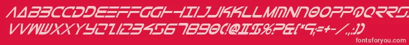 TeleMarinesCondBoldItalic Font – Pink Fonts on Red Background