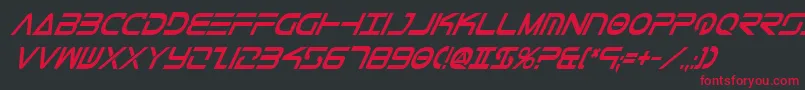 TeleMarinesCondBoldItalic Font – Red Fonts on Black Background