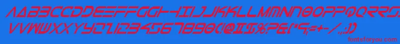 TeleMarinesCondBoldItalic Font – Red Fonts on Blue Background