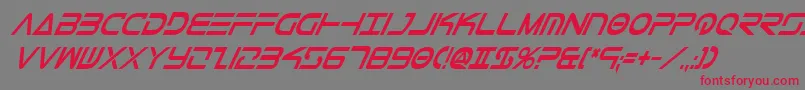 フォントTeleMarinesCondBoldItalic – 赤い文字の灰色の背景
