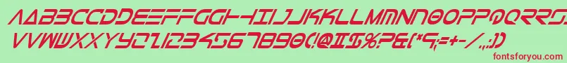 TeleMarinesCondBoldItalic Font – Red Fonts on Green Background