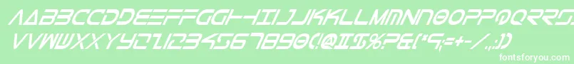 TeleMarinesCondBoldItalic Font – White Fonts on Green Background