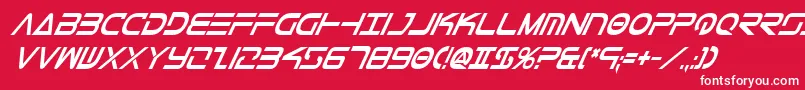 TeleMarinesCondBoldItalic Font – White Fonts on Red Background