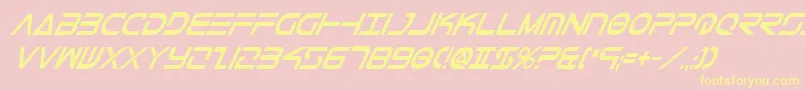 TeleMarinesCondBoldItalic Font – Yellow Fonts on Pink Background