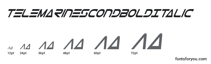 TeleMarinesCondBoldItalic Font Sizes