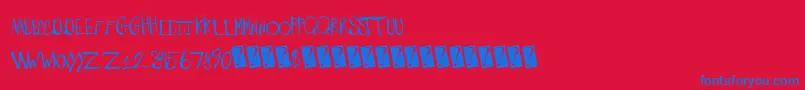 Barnyardmassacre Font – Blue Fonts on Red Background