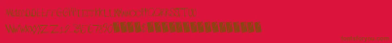 Fonte Barnyardmassacre – fontes marrons em um fundo vermelho