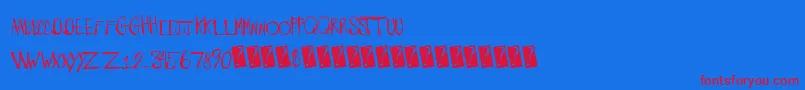 Barnyardmassacre Font – Red Fonts on Blue Background