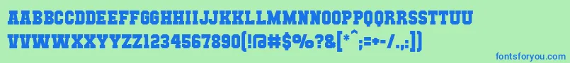 Mutantacademybb Font – Blue Fonts on Green Background