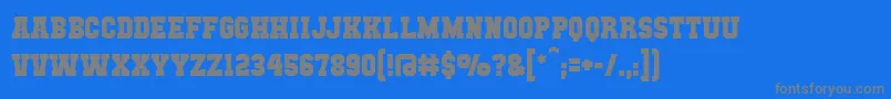 Mutantacademybb-Schriftart – Graue Schriften auf blauem Hintergrund