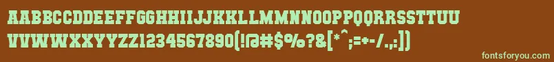 Mutantacademybb Font – Green Fonts on Brown Background