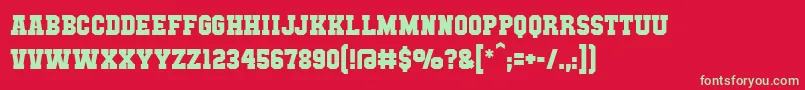 Mutantacademybb Font – Green Fonts on Red Background