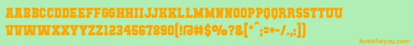 Mutantacademybb Font – Orange Fonts on Green Background