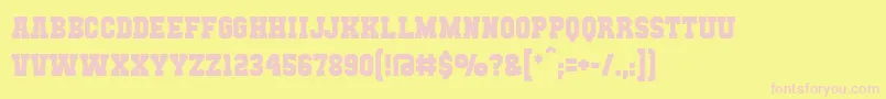Шрифт Mutantacademybb – розовые шрифты на жёлтом фоне