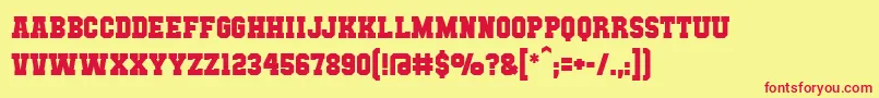 Mutantacademybb Font – Red Fonts on Yellow Background