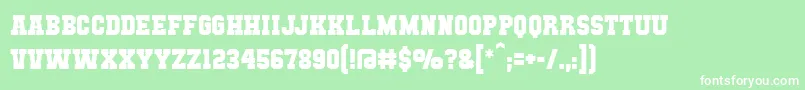 フォントMutantacademybb – 緑の背景に白い文字