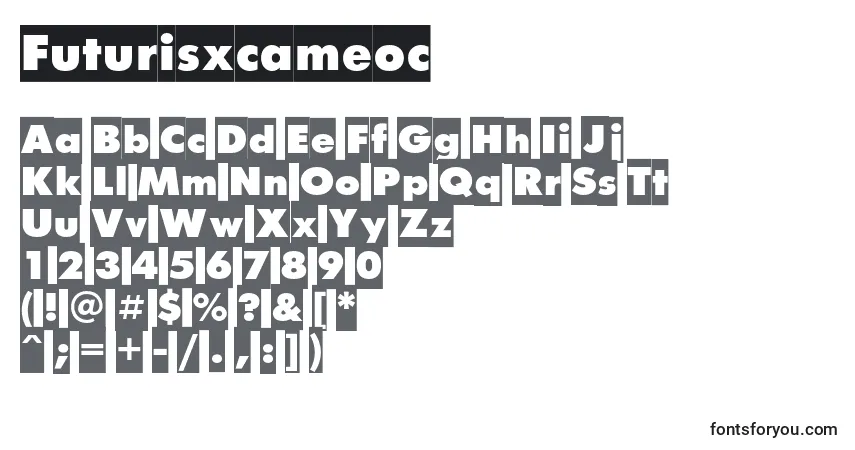 A fonte Futurisxcameoc – alfabeto, números, caracteres especiais