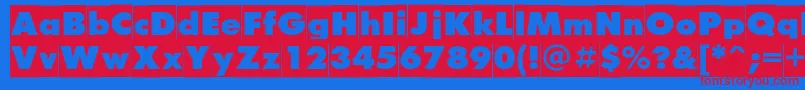 フォントFuturisxcameoc – 赤い文字の青い背景