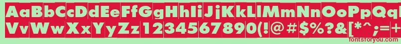 Futurisxcameoc Font – Red Fonts on Green Background